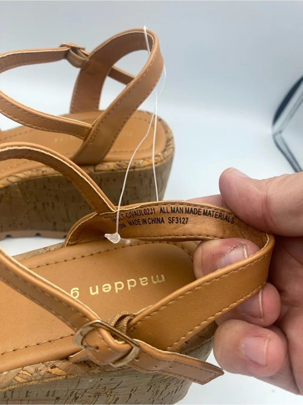 Madden Girl Tan Cork Platform Strappy Sandals